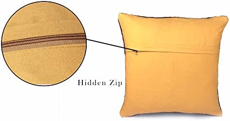 Chouhanski prostirki set 4 indijski ručni navlaka za jastuke, navlake za prirodne jastuke jute, 18x18 inča ručno tkani jastučnici