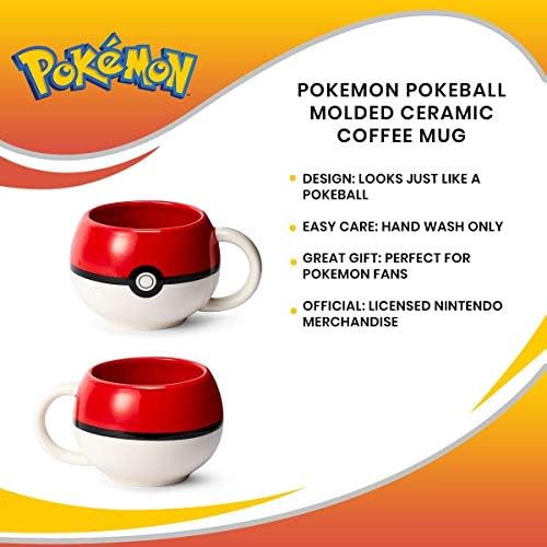 Samo Funky Službeni pokemon Pokemon Pokeball-u - Keramička čaša za vruću kafu, čaj, kakao - Novostni kontejner za piće - savršen za
