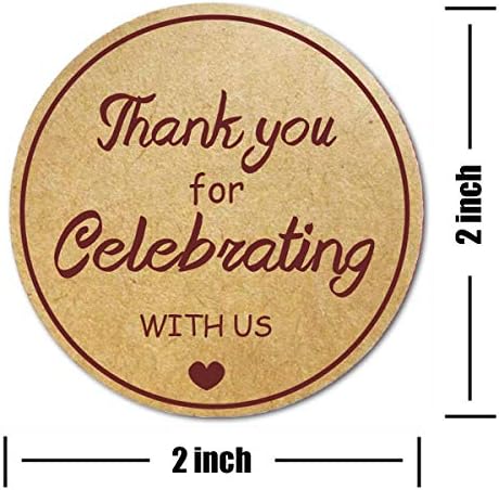 Hvala vam što slavite sa nama naljepnice, 2 inča okrugli Hvala Kraft naljepnice naljepnice za pozivnice koverte za vjenčanje, Baby