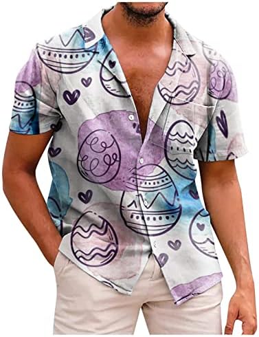 ISTOSNE DANE HADAJijske majice za muškarce, print mens casual majica kratkih rukava s majicom cvjetna majica na plaži Aloha