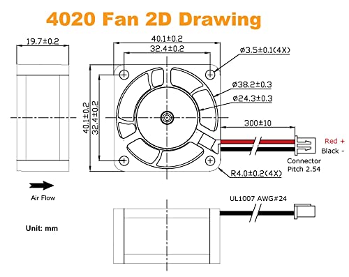 4020 ventilator 12V, 40 mm mikro ventilatori Dual Ball ležaj Super miran 2 PIN XH2.54 Konektor žice dužine 11.8 Prikladno za zamjenu