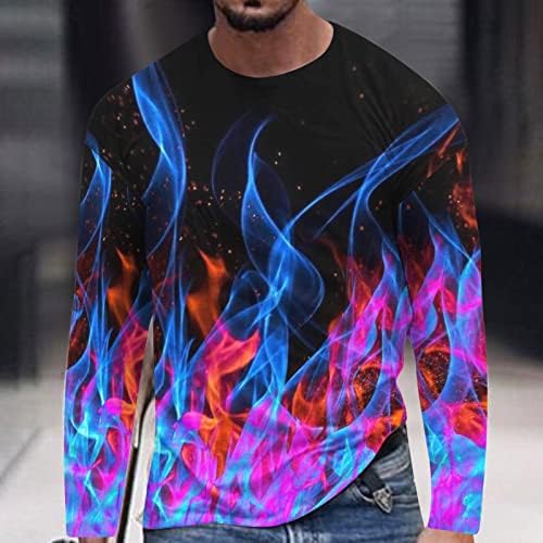 Muška dnevna majica Grafički 3D plamen Ispis kratkih rukava na vrhu Streetwear Teres košulje okrugli vrat vježbanje