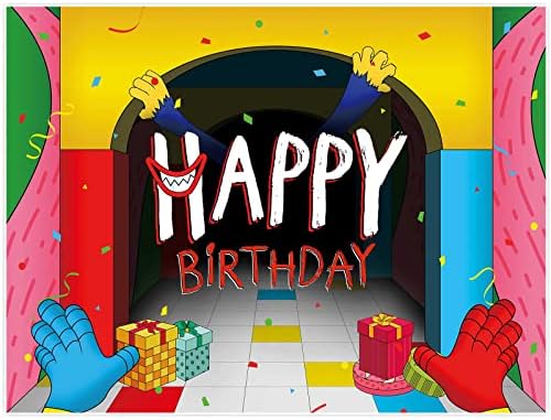 Allenjoy 96 x 72 Video igra Happy Birthday Backdrop šarene Cartoon djeca Party Banner dekoracije zalihe fotografija pozadina torta
