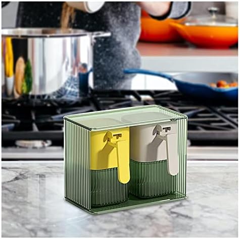 KBUYS kutija za začinjavanje sa poklopcem i kašikom kuhinjom Organizacija prozirnog spremnika začina, 2 rešetke
