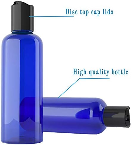 18 pakovanja 4oz plastičnih flaša za stiskanje Kobaltno plave okrugle putne bočice sa crnim disk gornjim preklopnim poklopcem,plastične