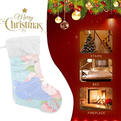 Pimilagu Spring Bird Božićne čarape 1 pakovanje 17.7 , viseći čarape za božićnu ukrasu