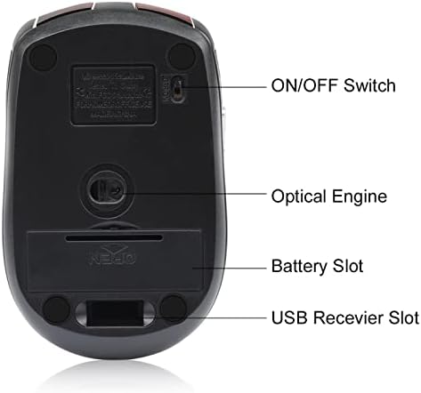 2.4 Ghz bežični miš podesivi DPI Gaming 6 tastera optički miš sa USB prijemnikom za računarsku opremu Crni