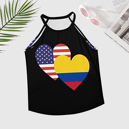 Kolumbija američko srce Zastava ženski Tank Top okrugli vrat Casual rukav prsluk majice