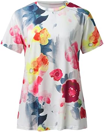 Žene Trendi Majice Ljetne Bluze Tees Okrugli Vrat Akvarel Suncokretov Maslačak Print Kratki Rukav Majica