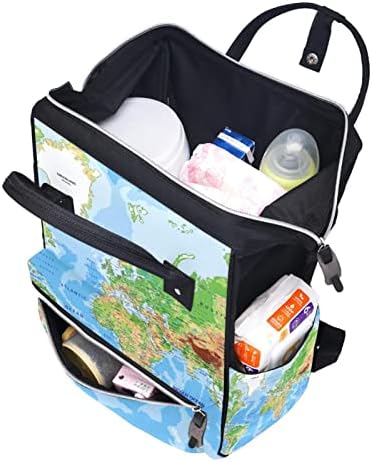 Plava naljepnica na karti world karte ručni ruksak s promjenom torbi za dječje djevojke Djevojke mama torba