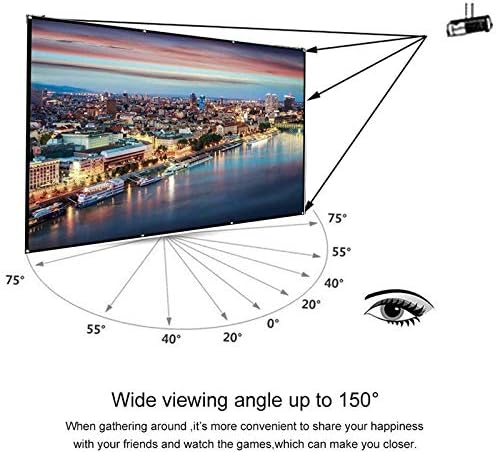 IUJJH 2020 Novi 3D sklopiv ekran projektora 60/72 / 84/100/120 / 150INCH 16: 9 Protiv-Crase Projekcijski filmovi za navlaku za kuću