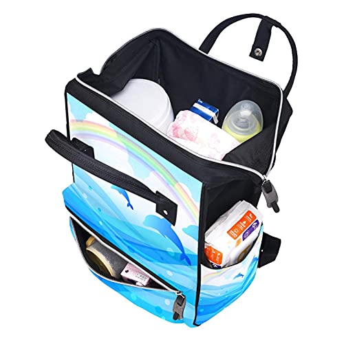 DOLPHINS morske pelene tote torbe mammmy ruksak veliki kapacitet pelena torba za staračku vrećicu za brigu o bebi