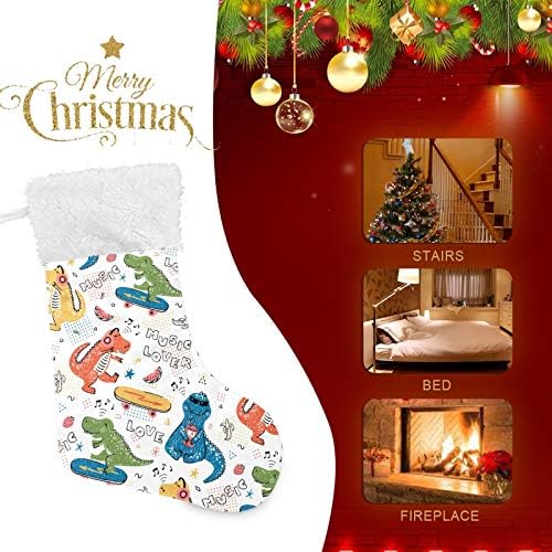 Alaza Božićne čarape Djetinjačke slatke dinosaurske životinje Klasično personalizirano velikim ukrasima čarapa za obiteljski odmor