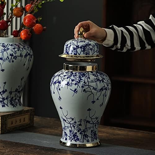 Klasični plavi i bijeli đumbir, keramički Chinoiserie ukrasne tegle za dom, ured, cvjetni vazni pocelain