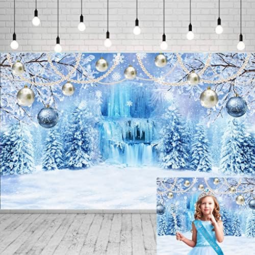 MECOLO Winter Wonderland tema pozadina za djevojčice Rođendanska zabava Božić Snowflake snow Landscape fotografija pozadina Baby Shower