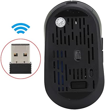 ASHATA bežični miš za igre, 2,4 GHz sa USB Mini prijemnikom, 1600 DPI 3 podešavanje stepena prenosa, RGB pozadinsko osvetljenje, fotoelektrično,