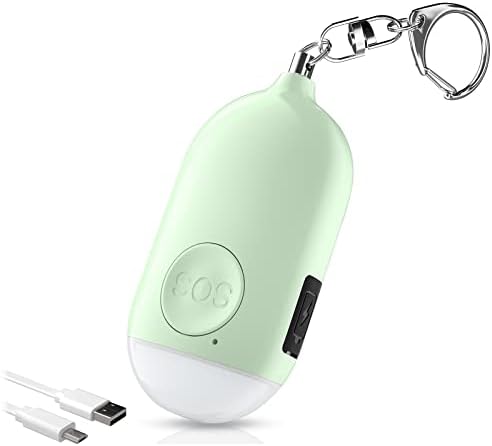Siguran zvuk lični Alarm, 130db sigurnosni alarm za samoodbranu privjesak za ključeve za hitne slučajeve LED lampa sa USB punjivim,