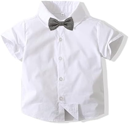 Tommmelise Baby Boys Gentleman odijela, košulja kratkih rukava + bib hlače + kombinezon za kravate