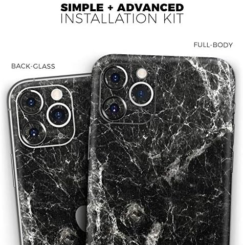 Crno ogrebotina mramora - DesignSkinz zaštitni vinilni naljepnica zamotavanje kože Kompatibilan je sa Apple iPhone 11 Pro max