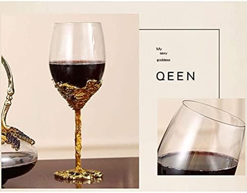 Whiskey Sake Maker Emajl Proces Decanter sa 4 emajlne čaše za vino, premium vino gazing set za decanter, ručno puhalo, 5-komadni sake