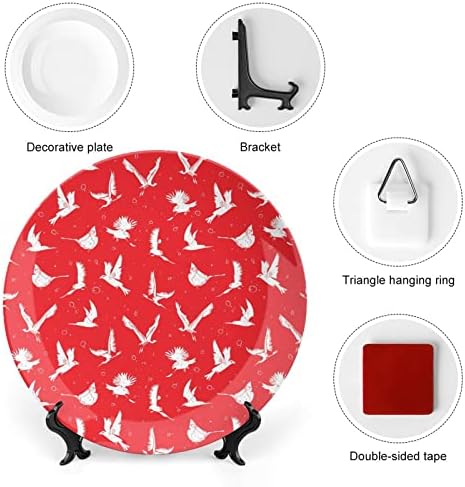 Crvene ptice Obrazac oštećenja od dekorativne ploče sa postoljem Custom Bone Kina Kućna ploča za kućnu kuhinju