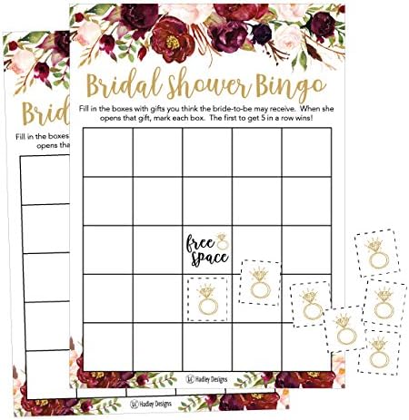 25 ružičaste cvijeće Bingo kartice za mladenke za vjenčanicu i baketorette, rasuti prazne kvadrate za popunjavanje poklon ideja, smiješne