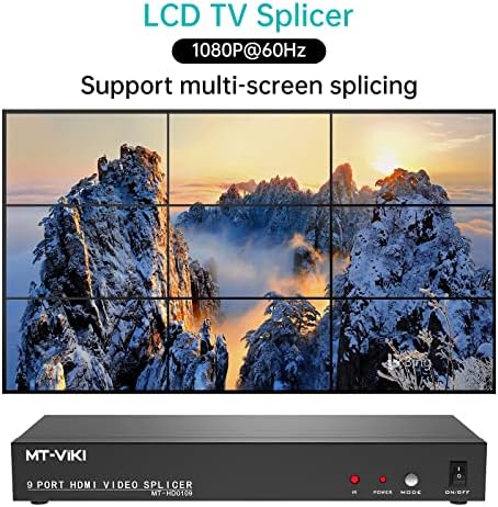 Mt-VIKI video zidni kontroler 3x3, podržava 1080p 60Hz HDMI izlaz i 1 Ulaz za 9 TV ekran za spajanje, 9-kanalni procesor za Video