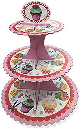 Božićni crtani okrugli sklopivi stalak za torte, papirni troslojni rođendan, stalak za torte u boji, Kreativni stalak za torte za
