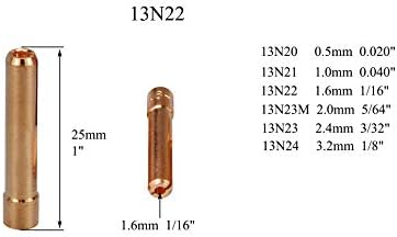 Riverweld 13N22x TIG Collets 5/64 i 2.0mm Fit DB PTA SR WP 9 20 25 TIG zavarivač baklja 10pk