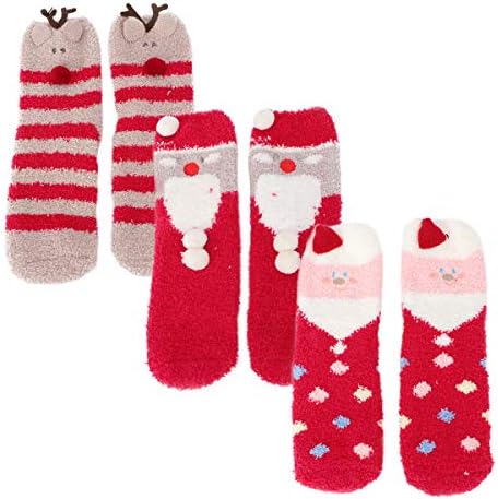 Galpada Božićne čarape 3 par toplo božićne čarape Crtani fromry božićne čarape