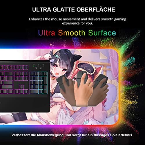 Podloge za miš Anime djevojka seksi LED rasvjeta podloga za miš za igre RGB velike tastature tepih gumene kompjuterske Stoneske prostirke