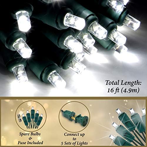 Holiday Essence 60 LED Mini Božićna svjetla, Cool White-profesionalna ocjena za unutrašnju i vanjsku upotrebu - energetski efikasne