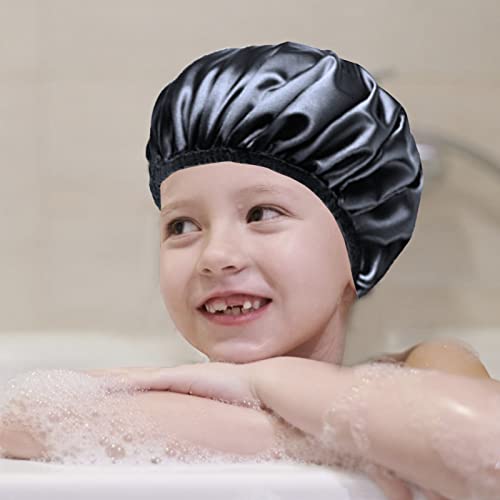 Dječija kapa za tuširanje, BETWLKER kape za tuširanje sa suvom kosom obloženom Frotirom vodootporna kapa za tuširanje sa mekanim vezivanjem