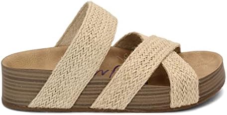 Papuče za žene platforma, modni Casual tobogani sandale na plaži sa poprečnim remenom Vintage tkati rimske papuče ljeto