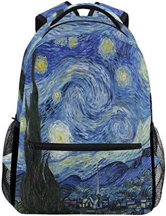 Art Starry Night Backpacks College školska torba Na ramena Casual Travel Daypack Pješački kampovi