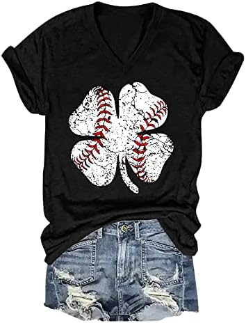 Ženski elegantni vrhovi, Bejzbol grafička majica smiješna ljetna majica za Bejzbol ležerni kratki rukavi vrhovi za Crewneck