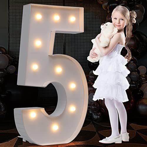 4ft Marquee Light Up Numbers Letters, Mosaic Numbers for Balloons, Gaint Marquee Numbers, broj 5 balon for 15th 25th 50th 65th Birthday