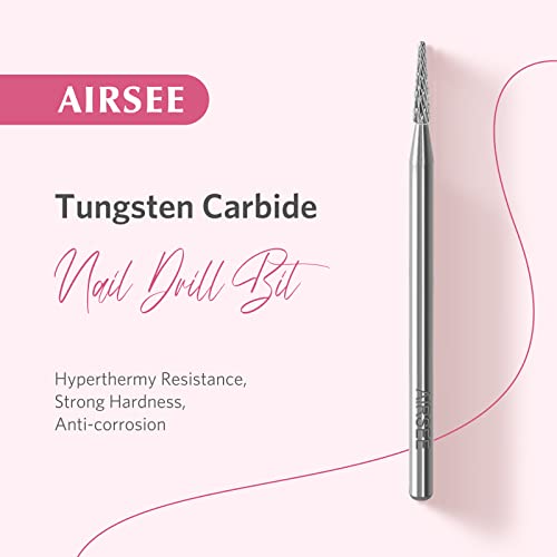 AIRSEE USB Prijenosna električna bušilica za nokte profesionalni Efile komplet za akrilne Gel nokte Crna + Tungsten Carbide zanoktica
