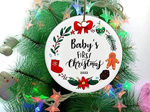 2022 bebini prvi Božićni ukrasi, novorođenčad Božić ukras stabla moj prvi Božić romantična beba za bebu