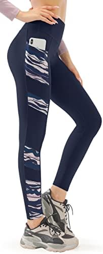 Persit ženske tiskane joge hlače sa 2 džepa, visoki struk koji ne vidi trma kontrola trbušnjaka 4 smjerna gamaši