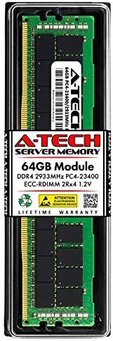 A-Tech 64GB memorija Ram za Dell PowerEdge R840 - DDR4 2933MHz PC4-23400 ECC registrovani RDIMM 2RX4 1.2V - Modul za nadogradnju pojedinačnih