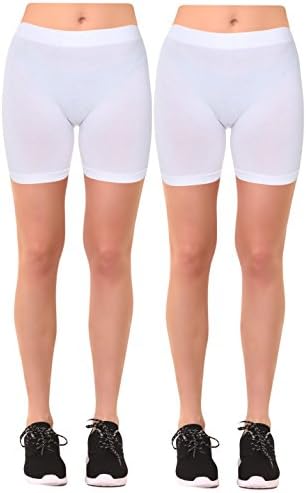 Gilbins Women's 2 PK Plus Size Bespremljeni Stretch Yoga vježba kratke hlače za bicikle