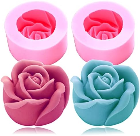 3d silikonski kalupi za ruže, 2 kom veliki kalup za svijeće od smole ruže, Silikonski Fondant za cvijeće Bloom za ručno rađene čokoladne