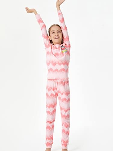 Pidžama Set za djevojčice, Slatka Panda & krofna dinosaurusa Flamingo Snug-fit dugo Set Outfit Nighty Size 4t-14