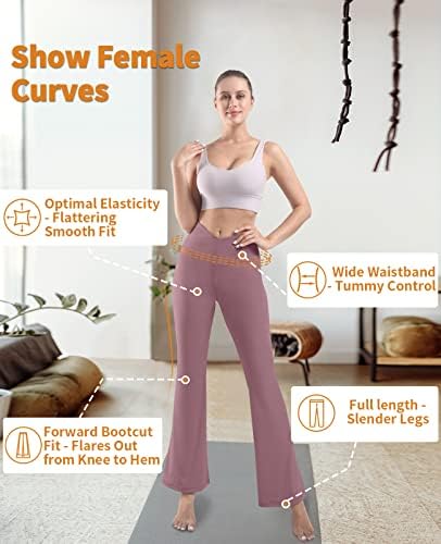Lavpany Flare gamaše za žene v crossover visoki stručni casual bootcut joga hlače rastezanje vježbanja hlače pune dužine