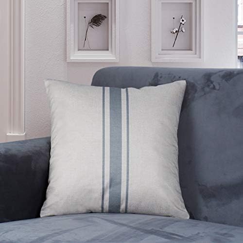Ožujak Siva prugasta jastuk na otvorenom 18x18 Dekorativni grafički i bijeli jastuci za bacanje za kauč za kućicu i kauč, set od 2