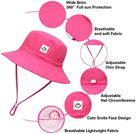 MaxNova Baby šešir za sunce Smile Face UPF 50+ kanta za malu djecu šešir za dječake djevojčice 0-7 godina