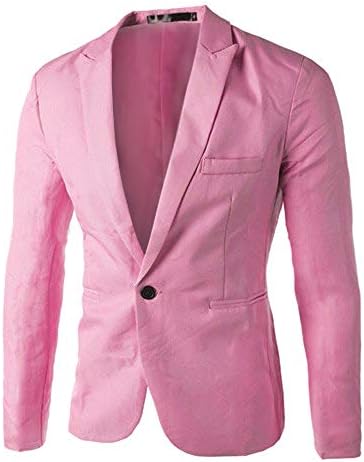 WenKomg1 Business Blazer za muškarce Slim Fit Ponudite jedan kaput s jednim gumbom Jednobojna jakna dugi rukav kaput vjenčana odjeća