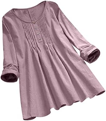 Plus veličina bluza za žene vintage čipke patchwork luk v majica za vez za izrez tri četvrtine majica čvrste vrhove