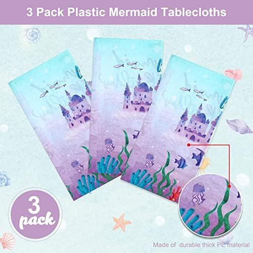 Mermaid stolnjak Mermaid Birthday Party Tabela Cover plastike za jednokratnu upotrebu Mermaid Tabela Covers za djevojčice rođendan